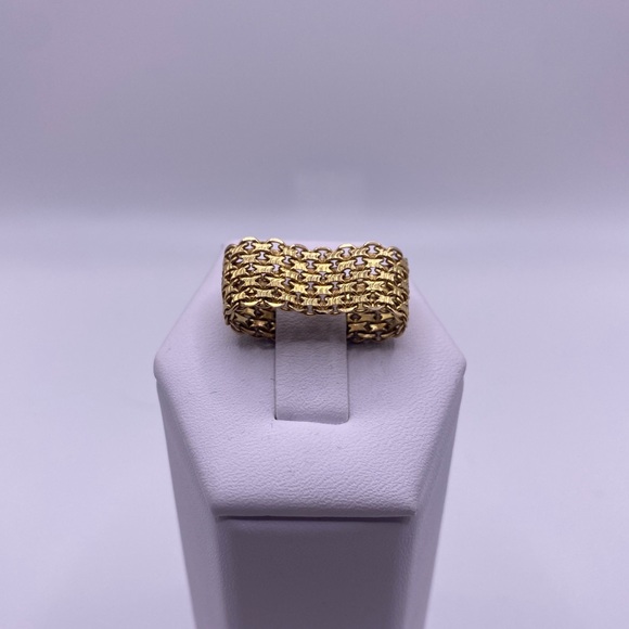 10k yellow gold mesh ring - Picture 2 of 11